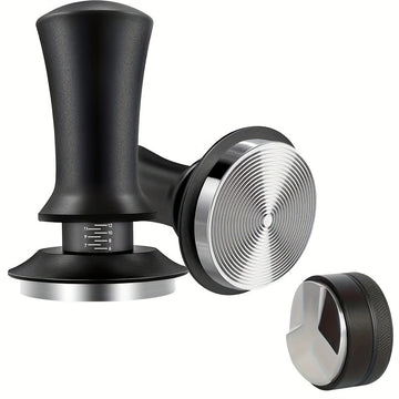 Apretador de Espresso de Acero Inoxidable Premium - Profundidad Ajustable, Resorte de Calibración, Perfecto para Baristas y Uso Doméstico