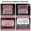 Caja de esterilización de herramientas de uñas, bandeja de esterilización transparente de plástico rosa, caja de almacenamiento de pinzas, caja de pinzas de uñas para salón de belleza y spa, máquina de corte de manicura