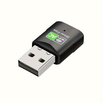 1 pieza, Adaptador inalámbrico USB de doble banda, 600 Mbps, 2,4 G/5,8 G, sin controlador, Plug & Play, sin batería necesaria, compatible con XP/Win7/8/8.1/10/11, ideal para PC y portátiles, conectividad inalámbrica de portátiles | Adaptador sin controla
