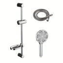 Riel de Ducha Ajustable de Acero Inoxidable con Soporte para Cabezal de Ducha Manual - Barra Deslizante de Baño de 600mm, Diseño Montado en la Pared para Configuraciones Flexibles de Altura, Acabado Metálico , Organización del Duche | Ducha Montada en la