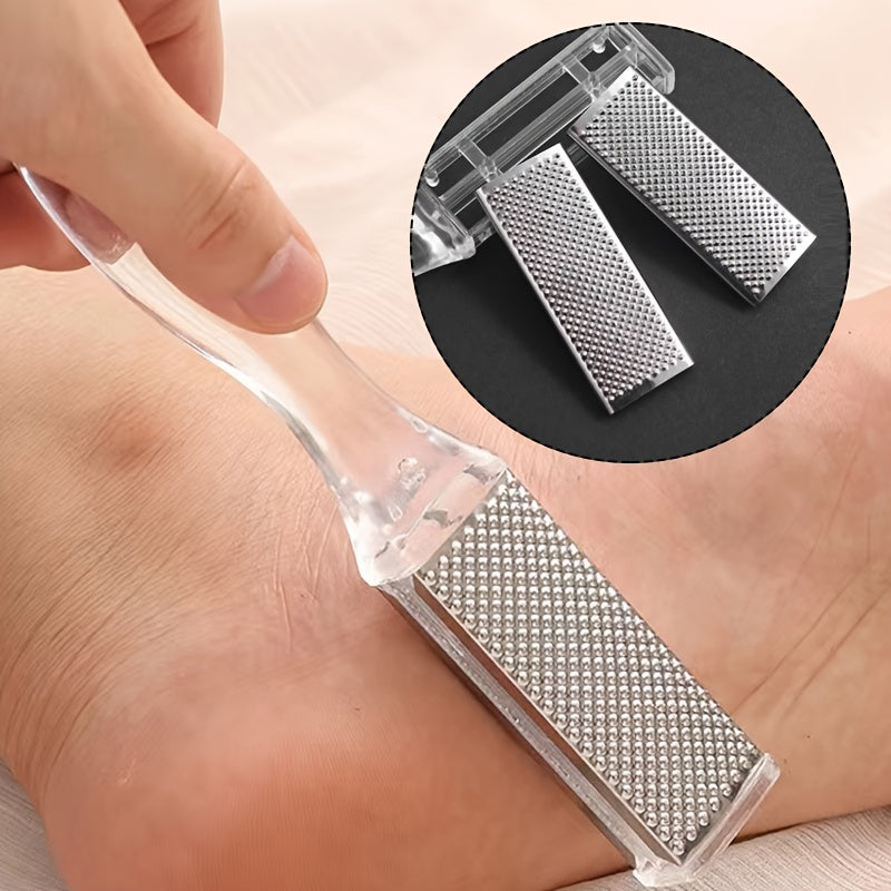 1pc Lima de Pies Manual de Doble Cara - Exfoliante Antideslizante, Sin Necesidad de Electricidad/Batería - Herramienta para Pedicura y Manicura en Casa, Salón o Viaje - Construcción Duradera de Plástico, Superficie Texturizada, Eficiente Exfoliador, Dise