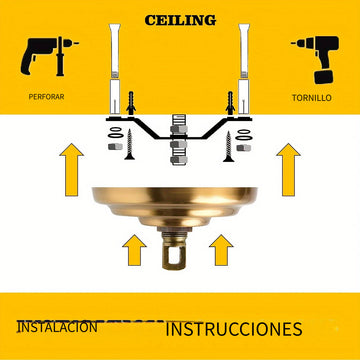 Kit de Tejado de Bronce Vintage de Alta Resistencia con Cadena de Luz Colgante de 97.54cm - Fácil Instalación, Alta Capacidad de Carga para Lámparas de Araña y Luces de Techo