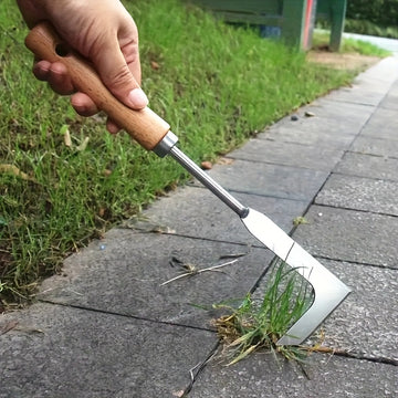 1 pieza de segadora manual de acero inoxidable - No necesita electricidad, mango ergonómico para la eliminación de malezas en carreteras y jardines, herramienta duradera para la eliminación de malezas para vehículos y uso al aire libre, herramienta para