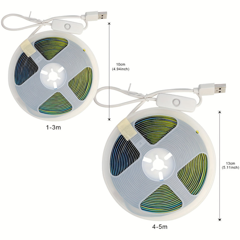 1 Tira de luz LED 5V de 1-5M (3.28Ft - 16.4Ft) Tira de luz flexible de luz natural/blanca cálida/fría, autoadhesiva, segura y duradera, tira de luz LED flexible de baja tensión para decoración de habitación y fiesta en casa