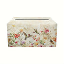 1pc Cubierta de Caja de Pañuelos de Cuero Pu con Cinturón Antideslizante, Estampado Vintage de Flores y Colibrí, Organizador Portátil de Pañuelos, Cubierta Decorativa para Caja de Pañuelos para Sala de Estar, Baño y Oficina