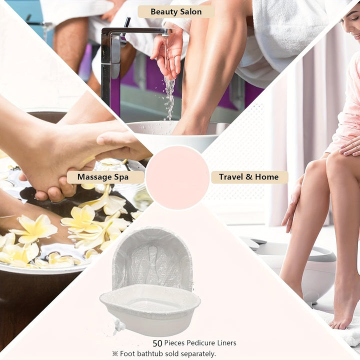 10/20/50 piezas de bolsas de baño de pies desechables, fundas portátiles para duchas, sábanas de baño de pies para hoteles y hogares, herramientas de cuidado de pies.