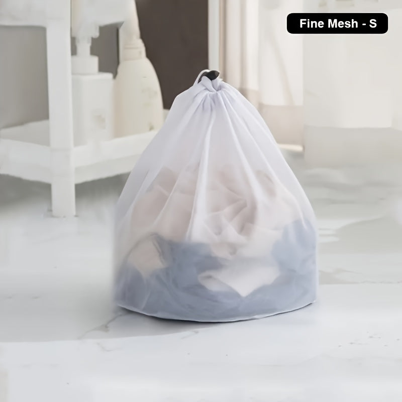 1pc Bolsa de Lavandería de Malla de Poliéster Engrosada Mejorada - Cierre con Cordón Seguro, Lavable a Máquina y Transpirable - Ideal para Prendas Delicadas, Universidad, Viajes y Más - Diseño Ovalado Versátil, Organización de Lavandería|Bolsa de Malla O