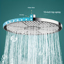 Cabezal de ducha de lluvia redondo de 10 pulgadas, alta presión de cascada con panel desmontable, fácil de limpiar, resistente a la cal, ideal para baja presión del agua, accesorio de baño de plástico con soporte colgante
