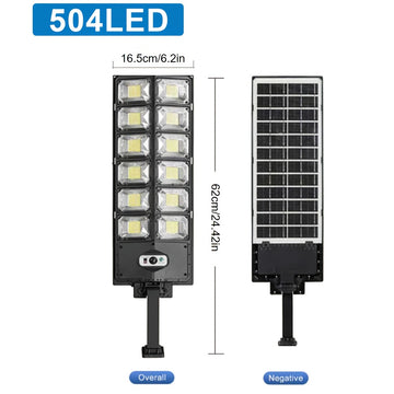 1 paquete de luz solar LED súper brillante de 504 luces, luz para exteriores, 3 modos (día/noche), iluminación para jardín con sensor de movimiento inteligente