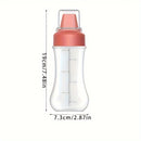 1pc Botella Ovalada de Plástico para Salsas, Solo Lavado a Mano, Libre de PVC, Dispensador de Condimentos de Cocina de Grado Alimenticio para Aderezo de Ensalada, Ketchup de Tomate, Miel, Mermelada - Uso Doméstico