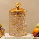 Juego de Tarros Sellados para Granos y Cereales, Envases Herméticos de PET Aroma a Dátiles del Medio Oriente con Tono Dorado Perla, Coloridos Recipientes Sellables - Set de Tres Piezas Ideal para Decoración en Cocina o Encimera