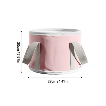 Explor Foot Spa - Cubo Portátil Plegable para Baño de Piernas y Pies con Asas Ergonómicas, Sin Necesidad de Electricidad, No Tóxico & Libre de Formaldehído, Diseño Rosa y Gris para Relajación en Casa o Viajes