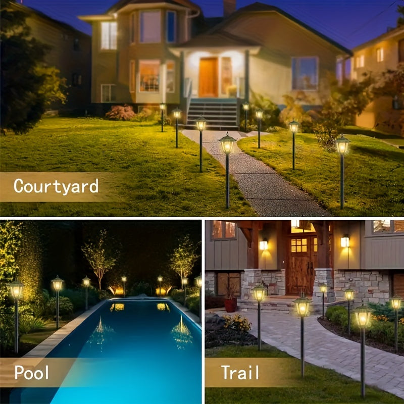 1pc/2pcs Luces de jardín retro solares, Luces de paisaje alimentadas por energía solar, utilizadas para patio, césped, camino de jardín, decoración de atmósfera de hotel, estanque y piscina