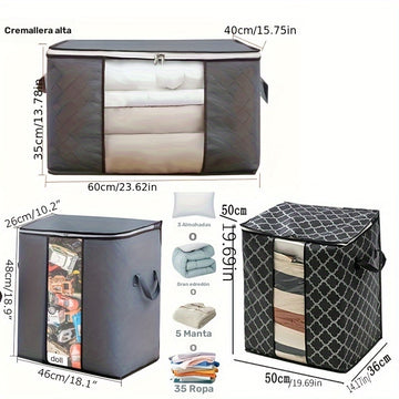 3 piezas de bolsas de almacenamiento con asas, organizadores para dormitorio y clóset, cajas multiusos, regalo para Navidad o Halloween