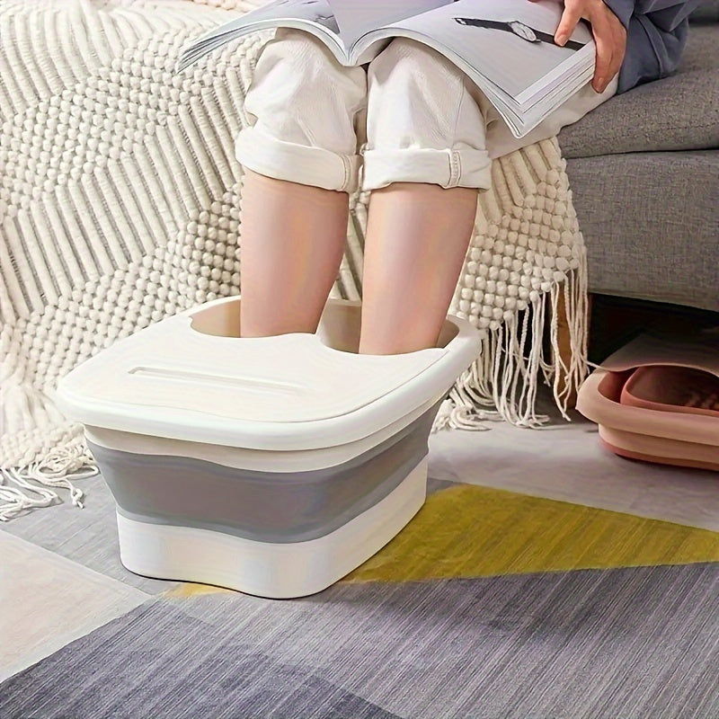 Baño Plegable para Pie - Gran Tubería de Remojo, Construcción en Plástico Resistente, Portátil para Hogar o Salón, Diseño Ahorrador de Espacio, Sin Necesidad de Electricidad/Baterías, Fácil de Limpiar, Cuidado de los Pies en Casa, Exterior Sencillo y Rob