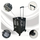 Carrito de Almacenamiento Plegable de 55L con 4 Ruedas - Portátil, Plegable, de Plástico para Cocina y Comedor, Negro
