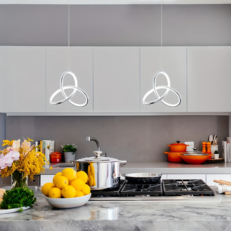 Luz de techo LED mini moderna de plata - Diseño con símbolo de infinito, montaje semienterrado para dormitorio, baño, cocina, balcón y pasillo - Acabado metálico pulido, instalación fácil, compatible con Alexa, iluminación de cocina | Luz de techo elegan
