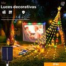 Luces de cadena con cascada de estrellas, 1 unidad, energía solar, 8 modos, ≤36V, plástico PPSU, batería de litio, para jardín, ventana, cortina, patio, árbol de Navidad, fiesta, hogar, boda, decoración navideña