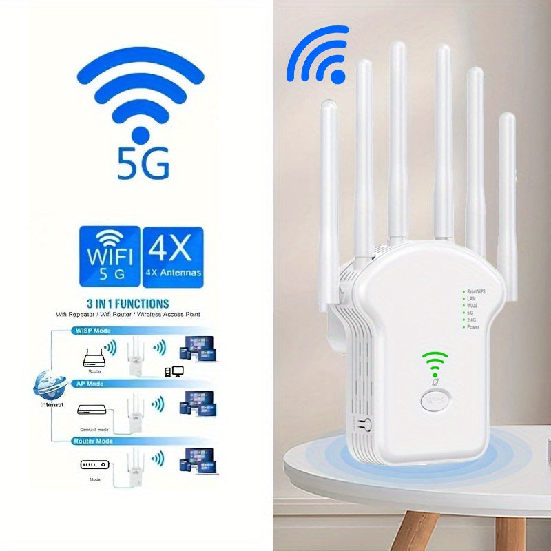 [Doble Banda WiFi Extensor 300Mbps] Extensor de WiFi de Doble Banda Ourlife de 300Mbps - Amplificador de Señal Inalámbrica para Cobertura en el Hogar - Enchufe de EEUU