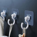 Conjunto de 3 ganchos de techo autoadhesivos y giratorios 360°, soporte de pared sin taladro para dosel de cama, mosquiteros, bufandas y almacenamiento de bolsos
