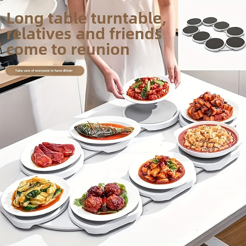 8 bandejas Susan Perezoso Giratorio Mesa de Comedor bandeja, diseño deslizante mesa Giratorio bandeja de servicio, adecuado para mesas rectangulares o redondas, bandeja giratoria de cocina reutilizable, perfecto para fiestas, reuniones familiares