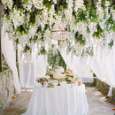 18 piezas de enredaderas artificiales de glicina, 109.98 cm de largo, flores colgantes de plástico moradas y verdes para decoración de jardín, bodas y fiestas, resistentes a la intemperie, sin necesidad de mantenimiento, decoración para eventos