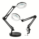 1pc Lupa LED de 10x, Diámetro de 9cm con Brillo Ajustable y Modos de Luz, Incluye Soporte y Base, Ideal para Lectura, Manualidades, Reparaciones, etc