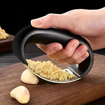 Prensa de ajo de acero inoxidable - Prensa de ajo manual con manivela, no necesita electricidad, diseño de hierro fundido duradero para cocina y dormitorios universitarios, prensa de ajo