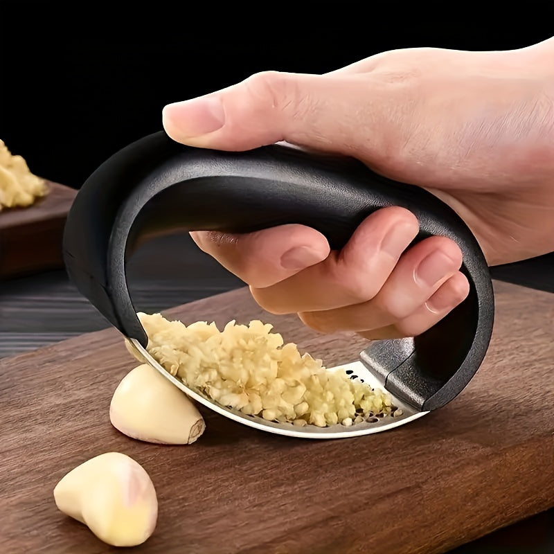 Prensa de ajo de acero inoxidable - Prensa de ajo manual con manivela, no necesita electricidad, diseño de hierro fundido duradero para cocina y dormitorios universitarios, prensa de ajo