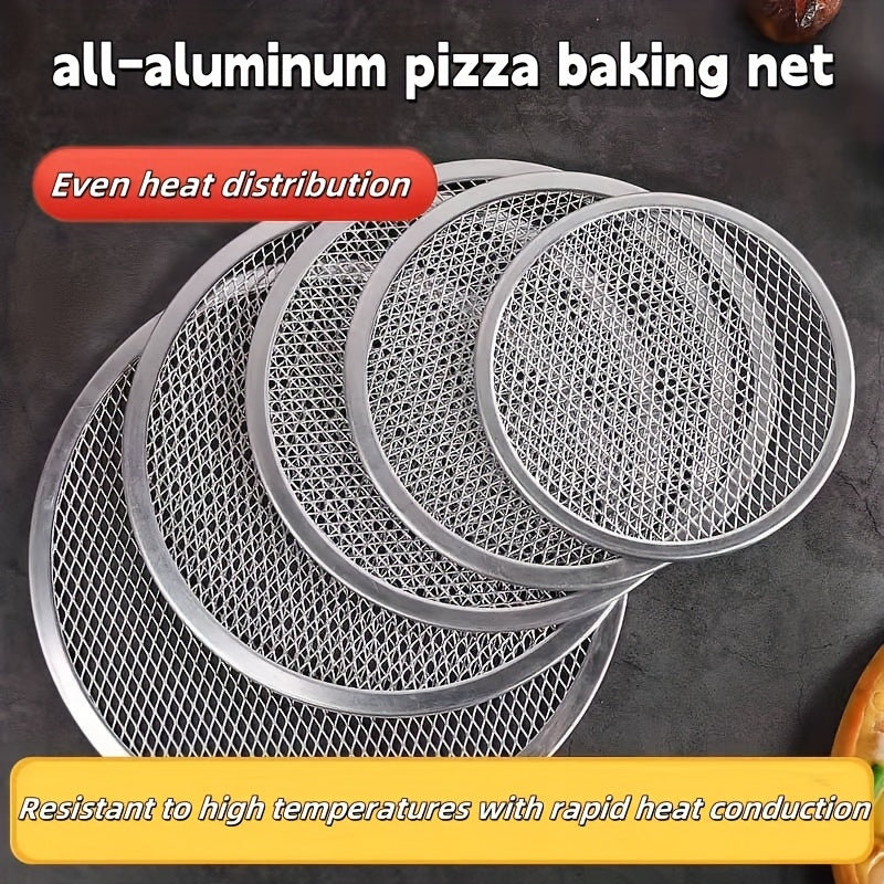 Malla de aluminio redonda para hornear pizzas de 6 a 20 pulgadas - Distribución de calor uniforme y grueso, control de temperatura, no requiere electricidad para uso comercial y doméstico, herramienta de cocina duradera y fácil de limpiar, accesorios par