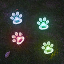 4 Piezas de Luces Solares para Tierra, Escalones y Pasos Decorativos con Forma de Huella de Gato, Adecuadas para Jardín, Césped o Balcón