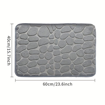 1pc Alfombra/1set Cinta para Alfombra con Relieve de Guijarros, Alfombra Suave y Cómoda, Alfombra de Espuma de Memoria - Absorbente Rápida y Lavable - Accesorios de Baño Antideslizantes/Alfombras Cinta de Doble Cara, Cinta para Alfombra Reutilizable y La