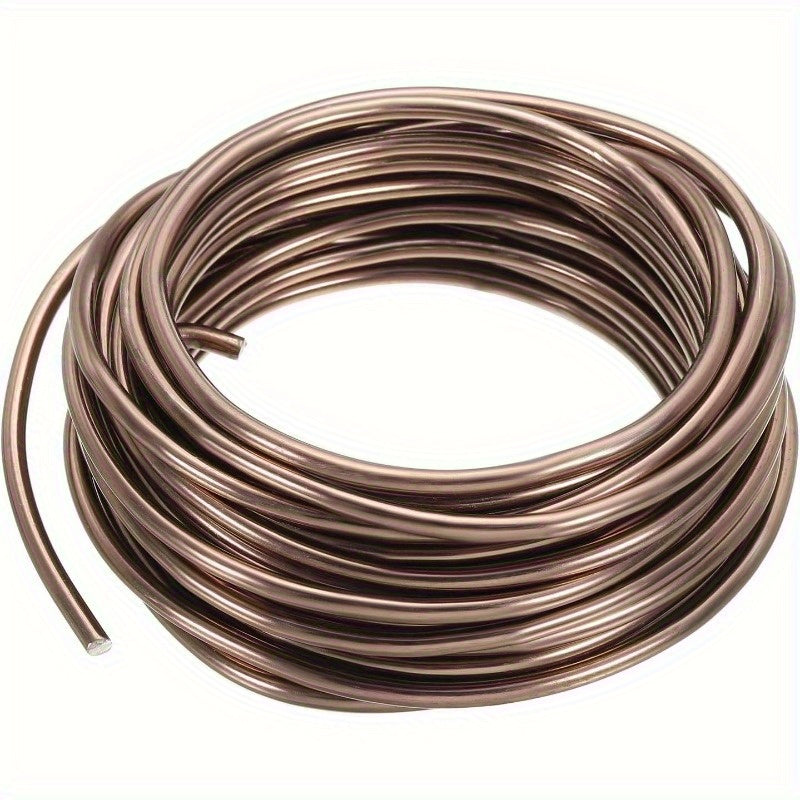 1 Rollo de Alambre Flexible para Bonsái Resistente - 4mm de Grosor x 23 Pies de Largo, Aluminio Anodizado Antioxido Marrón, Soporte para Plantas y Arreglos Florales, Ideal para Jardineros Profesionales y Casuales, Uso Interior/Exterior, Diseño Enrollado,