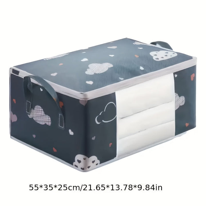 Conjunto de Bolsas de Almacenamiento Plegables Multiusos de 1 Pieza con Asas, Gran Capacidad, Organizador Resistente al Polvo y la Humedad para Mantas, Ropa de Cama y Mudanzas - Sin Aroma, Sin Batería, Funcionamiento Sin Electricidad, Caja, Armario, Esta