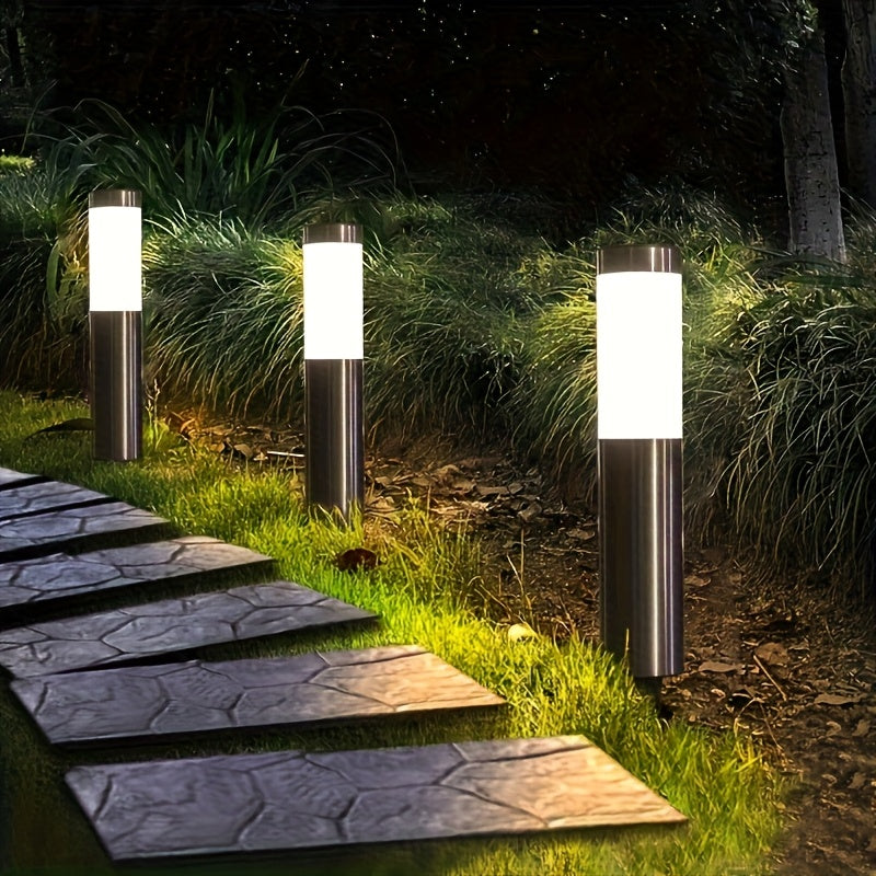 Conjunto de 2 Luces Solares LED para Exteriores con Energía Solar - Duradero en ABS y Acero Inoxidable, Sensor de Movimiento Automático Encendido/Apagado, Altura de 4.72 metros para Jardín, Césped, Patio - Iluminación Paisajística Eficiente en Energía,