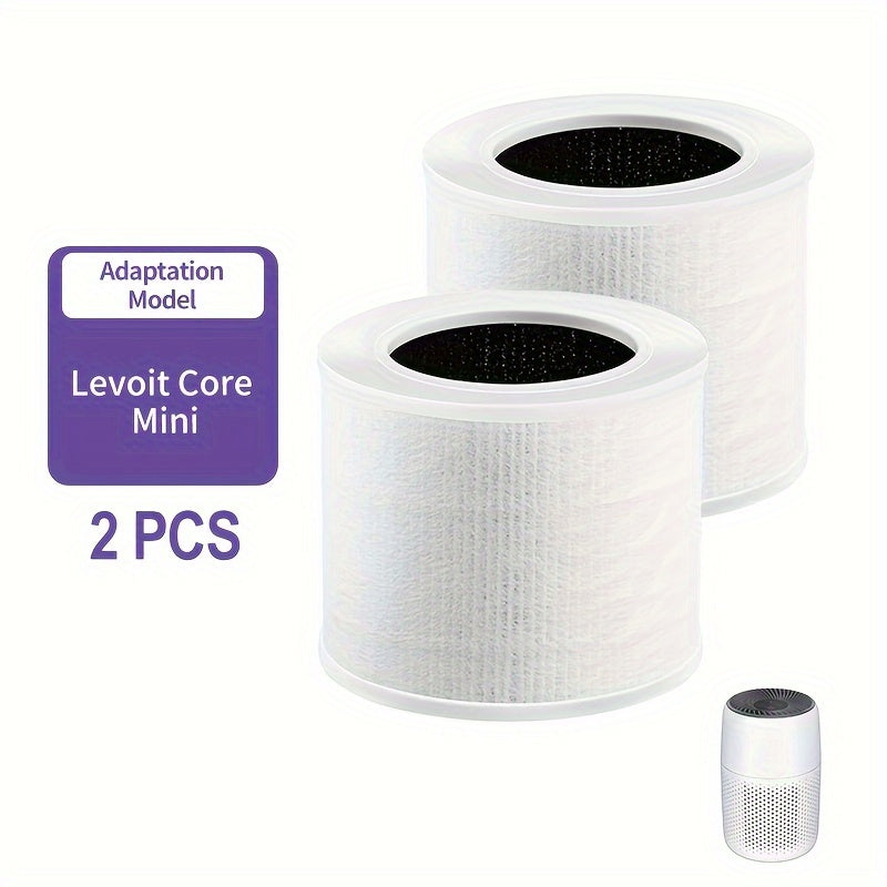 TOPWELL Paquete de 2 filtros de repuesto HEPA H13 para purificador de aire LEVOIT Core Mini, filtros de papel de alta eficiencia 3 en 1 compatibles con la pieza n.º Core Mini-RF