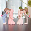 Figuras de Pareja Encantadoras en Resina - Novia y Novio Románticos en Miniatura para el Hogar, Oficina o Espacios Exteriores, Ideales para Regalos Temáticos de Boda, Decoración Interior | Diseño Elegante | Artesanía Detallada, Decoraciones Nupciales