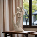 1pc Escultura de resina de piedra arenisca elegante de pareja abrazada, tema de arte de amor para varios tipos de habitaciones, interior y exterior, regalo de Día de San Valentín, no requiere electricidad