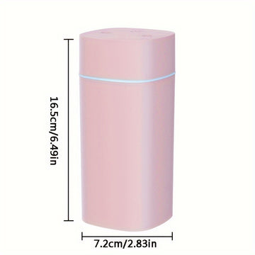 Humidificador de Doble Puerto con Capacidad de 600 ml - Diseño Moderno y Elegante, Gran Salida de Niebla, Apagado Automático, Tapa Extraíble para Fácil Limpieza, Ideal para Hogar, Oficina y Coche, Humidificador Compacto de Escritorio | Banda Brillante De
