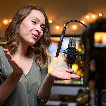 Filtra Pop Antiviento DOSLNLYA para Micrófonos con Reducción de Ruido y Brazo Ajustable 360° - Doble Capa de Absorción de Impactos, Accesorio Flexible para Estudio, Grabación, Transmisión en Vivo, Canto (), Mejora la Grabación Vocal, Diseño Flexiblizado