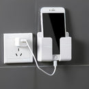 1pc Soporte de teléfono montado en la pared, material PC adhesivo, sin taladro, almacenamiento de control remoto, hecho de otro plástico, para baño, cocina, habitación de hotel - Estación de carga de teléfono inteligente