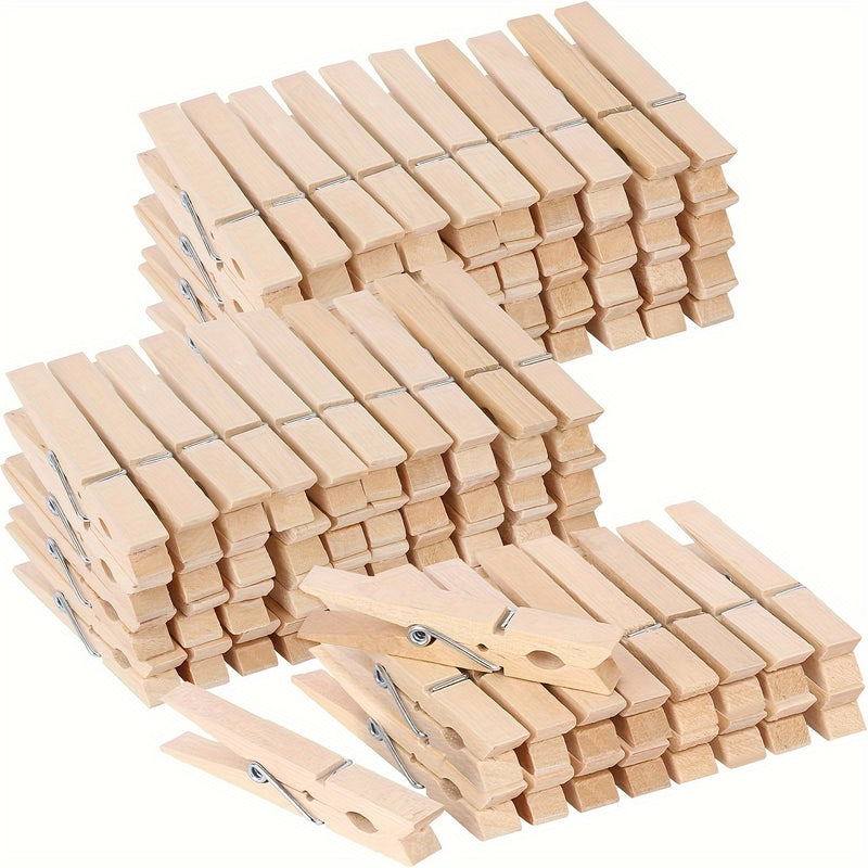 40/10pcs Pinzas de madera resistentes a la herrumbre, ganchos de madera pesados para colgar ropa, manualidades y exhibición de fotos, pinzas de ropa