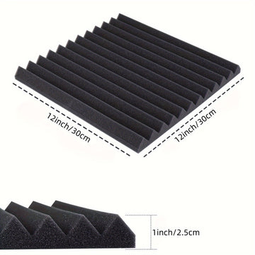 24 Paneles de Espuma Acústica, Azulejos de Cuña Absorbentes de Sonido de Alta Densidad para Reducción de Ruido y Tratamiento de Eco, Espuma Retardante de Llama para Estudios de Grabación, Cines en Casa, Oficinas y Salas de Juegos