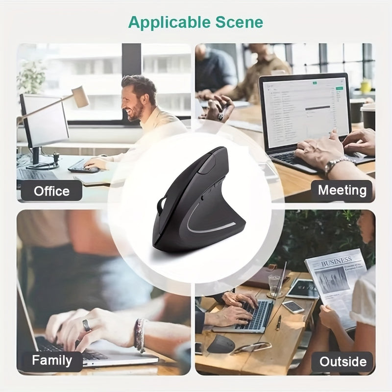 Ratón Vertical Ergonómico sin varillas 2.4G para PC, Laptop y Macbook con Batería - DPI800/1200/1600 - 5 Botones -