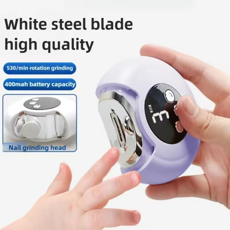 Dos en uno, cortaúñas eléctricas y lima, recargable por USB, ajustable a tres velocidades, con cabeza incorporada, regalo perfecto para uso doméstico, dispositivo de cuidado de uñas | lima de uñas ajustable a velocidad | herramienta de manicura recargabl