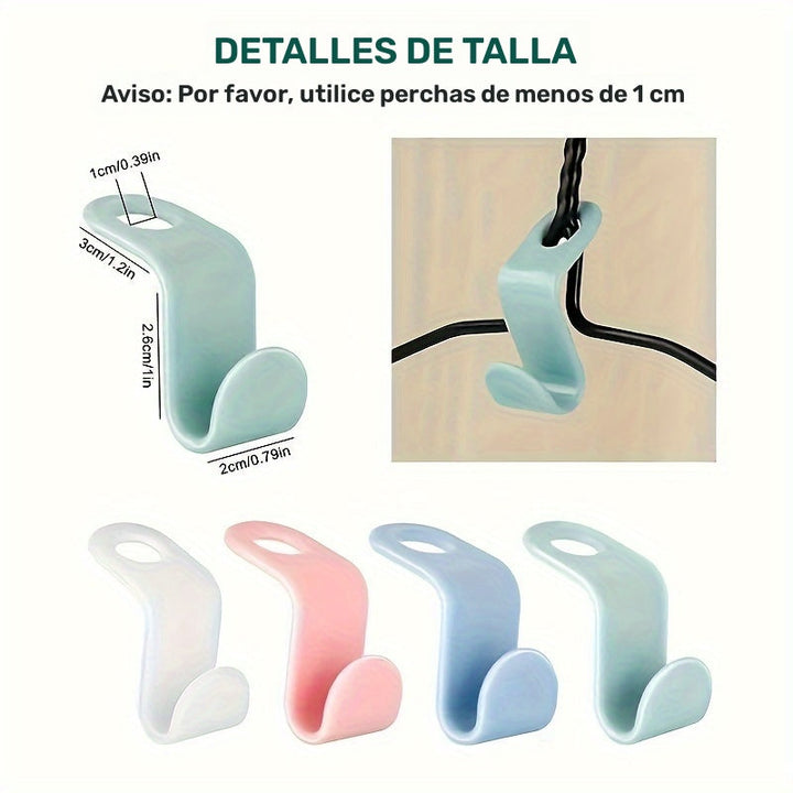 10/20/30/40/50/100 piezas/set de ganchos conectores para colgar ropa, ganchos resistentes y duraderos para ropa, ahorrador de espacio en el hogar para organizar ropa en clóset, armario, casa, residencia estudiantil, esencial para regreso a clases