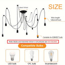 Lámpara Colgante Retro de 3/5/6/8 Cabezas DIY con Base de Lámpara Múltiple E27, Lámparas Industriales para Colgar en Cafeterías y Bares, Luces Colgantes de Araña
