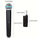 Heikuding Sistema de Micrófono Inalámbrico Dual con Receptor Recargable - 20H de Autonomía, Alcance de 100 Pies, Carga USB, Batería 18650, Soporte Clip/De Pie e Indicador de Batería - Jack de 6.35mm para Karaoke, Bodas, DJ, Fiestas, Iglesia (), Diseño El