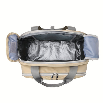Gran Capacidad Bolsa de Almuerzo Minimalista, Tote Aislado Multicapa para Viajes Diarios y Actividades al Aire Libre - Bolso de Hombro No Contacto con Alimentos