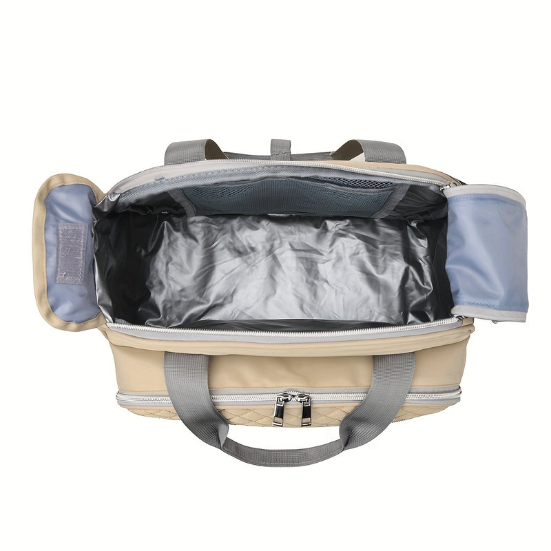 Gran Capacidad Bolsa de Almuerzo Minimalista, Tote Aislado Multicapa para Viajes Diarios y Actividades al Aire Libre - Bolso de Hombro No Contacto con Alimentos